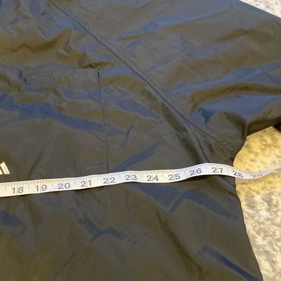 VTG Adidas Windbreaker Jacket size XL 3 stripes on sleeve big spell out on  back - Picture 8 of 12